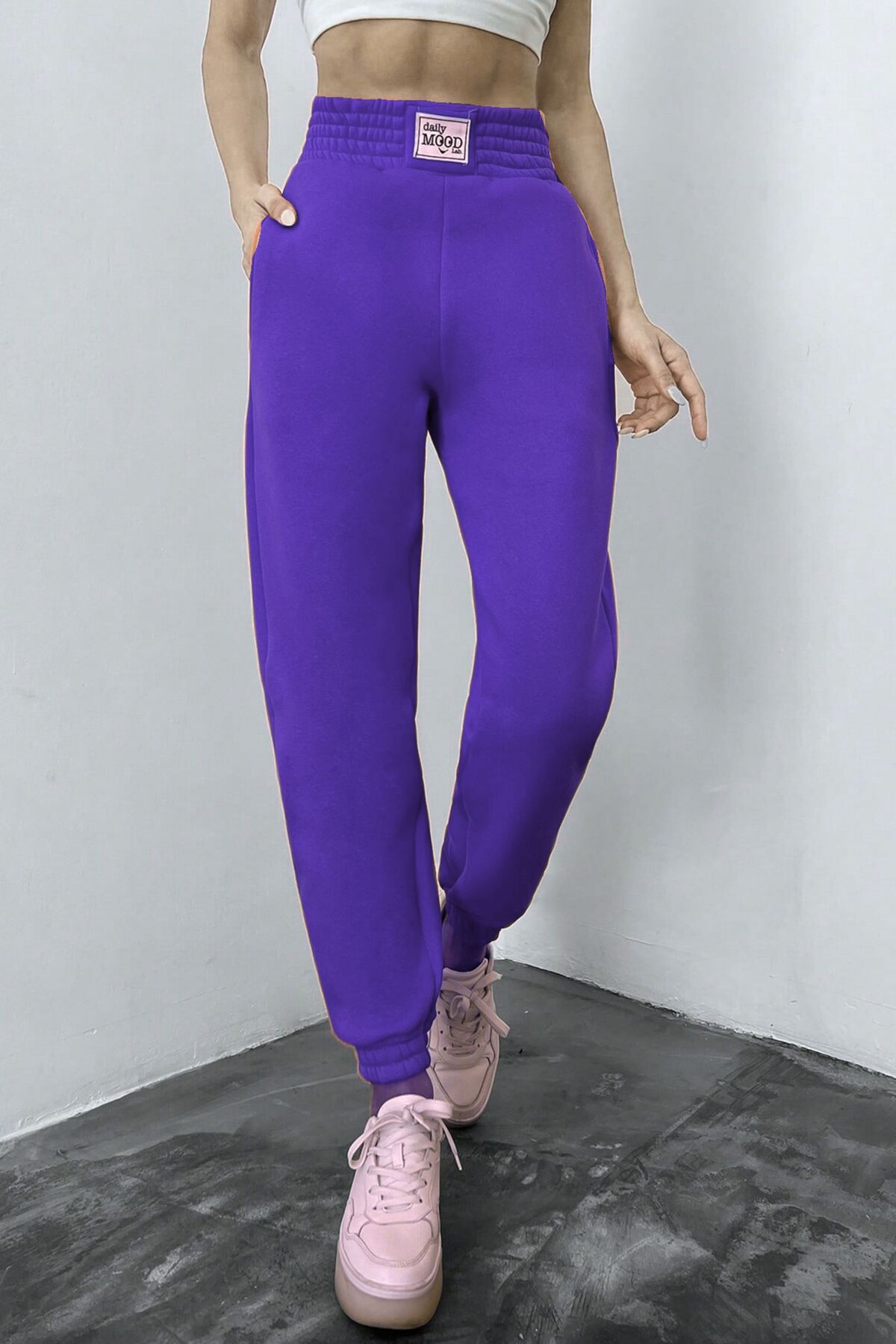 Kadin 3 Iplik Sardonlu Lastikli Esofman Alti