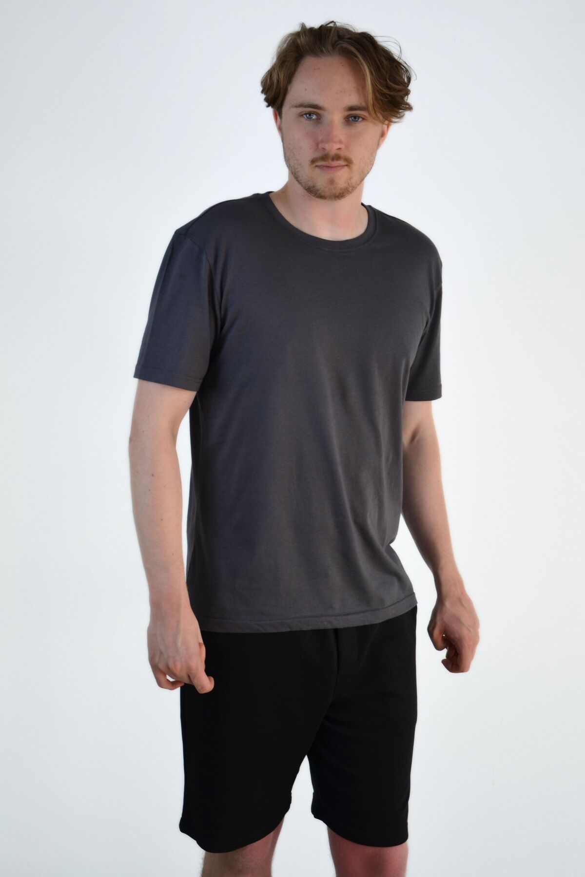 Unisex Düz %100 Pamuk Bisiklet Yaka Basic Tişört