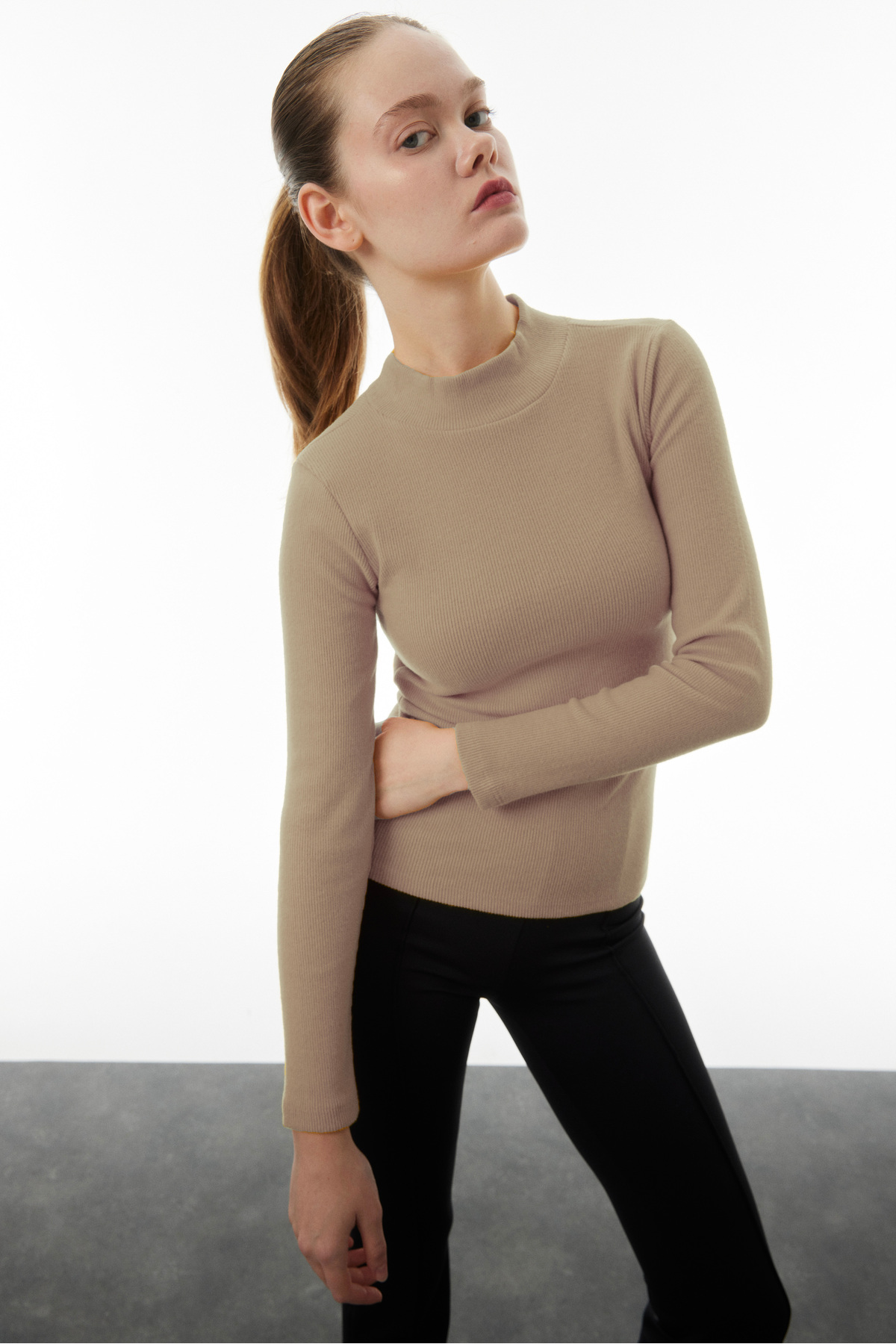 Yarim Balikçi Yaka Basic Kaskorse Uzun Kollu Body